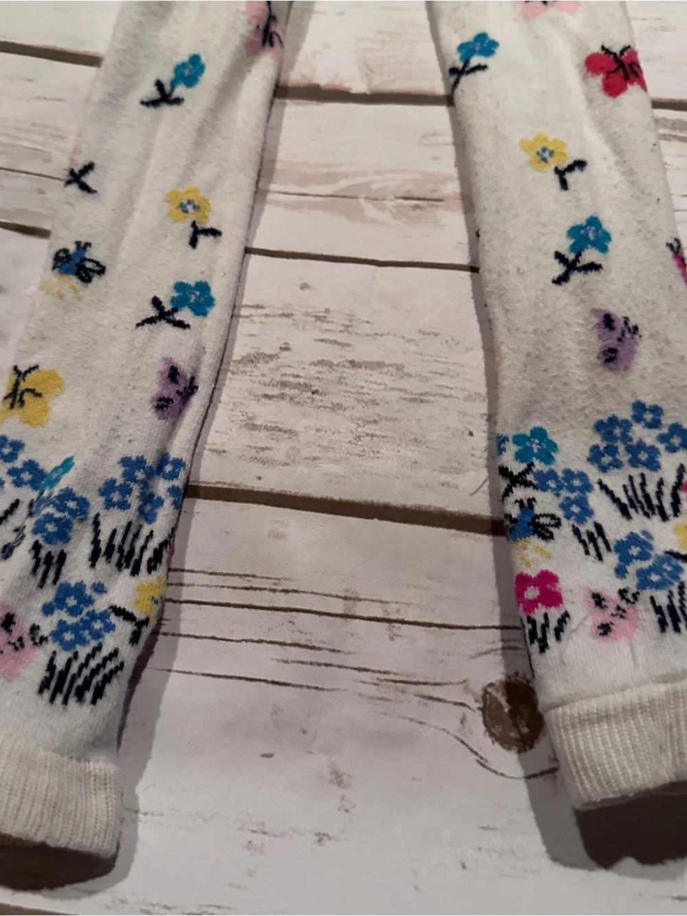Hanna Andersson white floral leggings